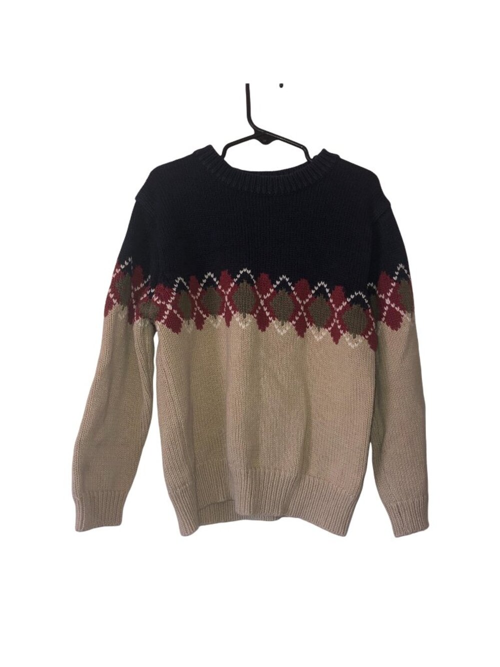 Carter's Argyle Sweater Navy Tan Size 6